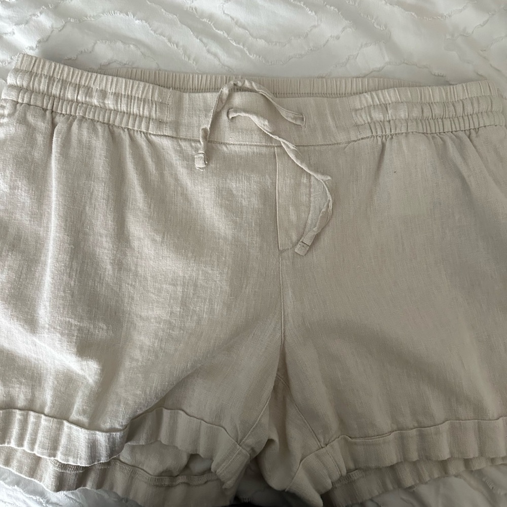 XL linen off white shorts